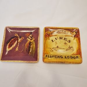 MMW Market Vintage Fishing Lodge & Fishing Lures Mini Plates